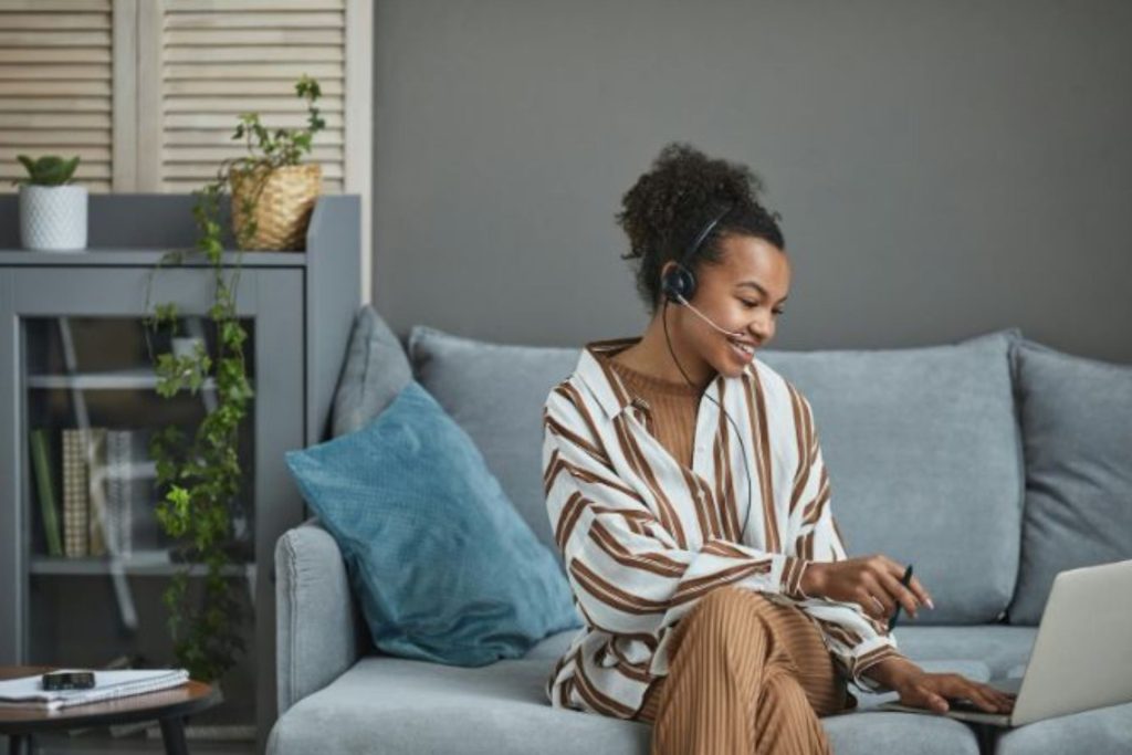 woman working from home