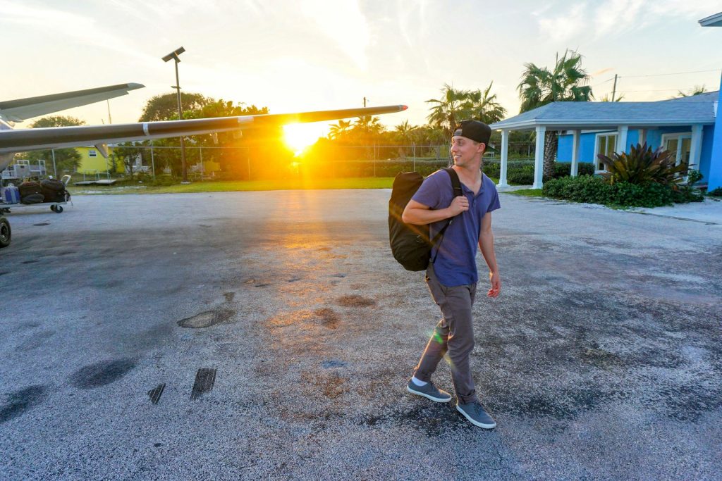 digital nomad with a backpack
