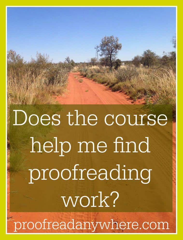 Does the course help me find proofreading work