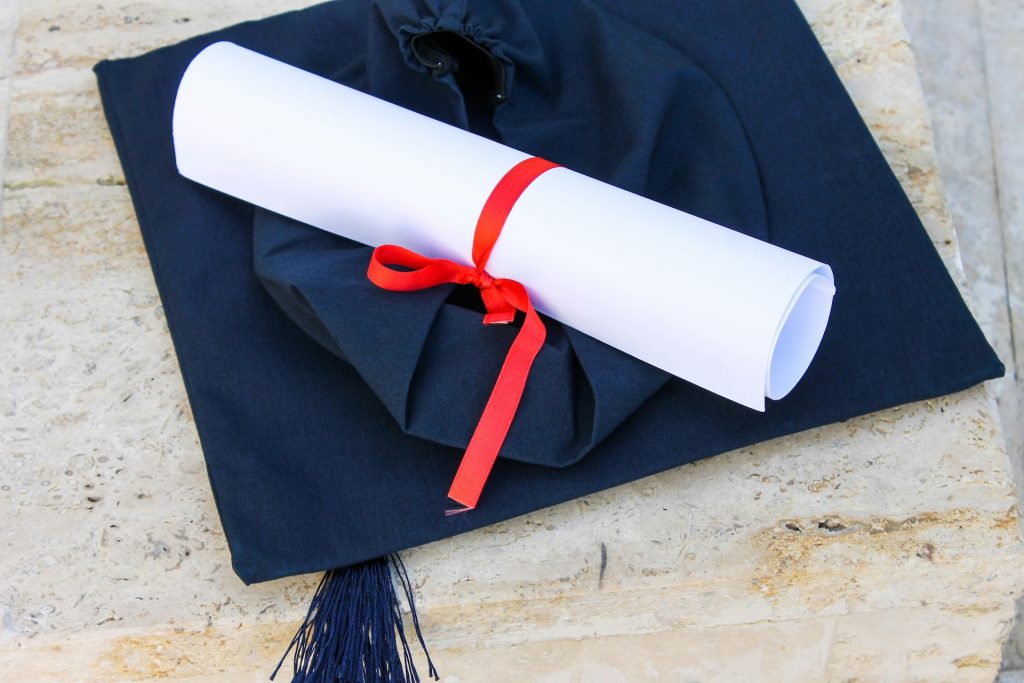 graduation cap and scroll