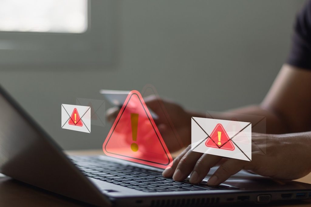 graphic of spam emails
