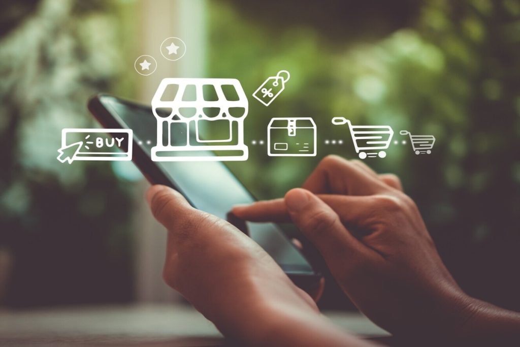 person online shopping on smartphone