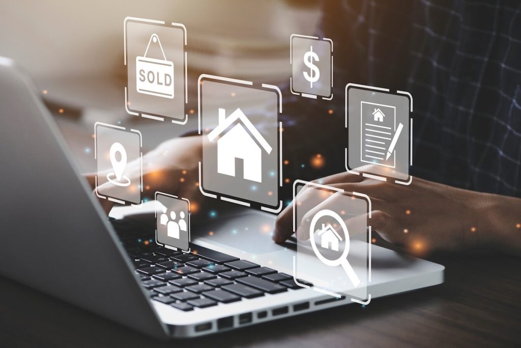 person using laptop for sales