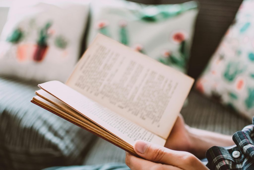 person reading a book