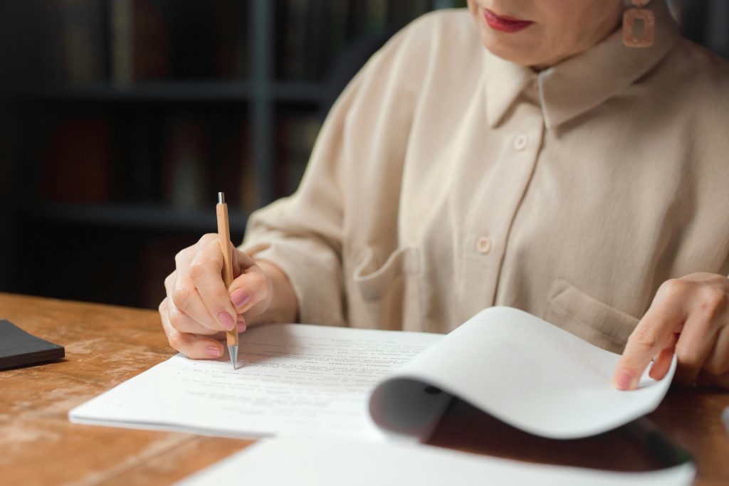 proofreading a document