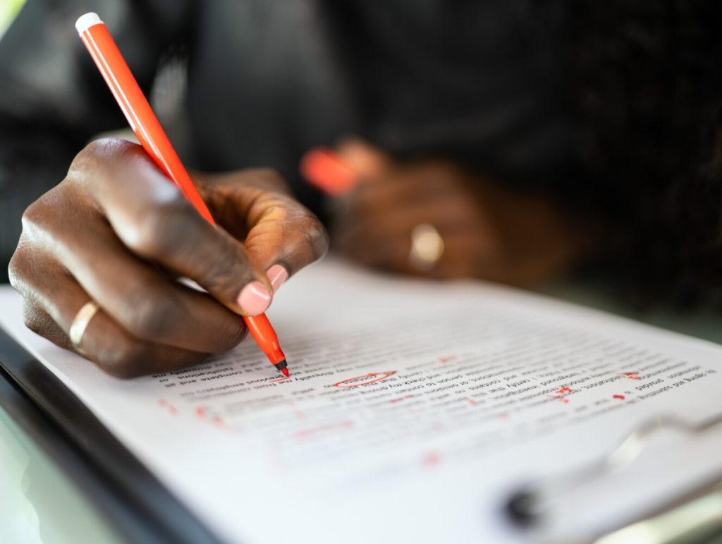 Script Proofread And Sentence Grammar Spell Check. Correct Mistakes