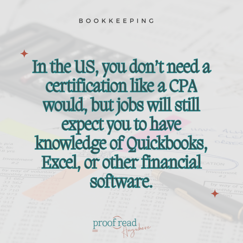 The image describes the side hustle that pays weekly: Bookkeeping