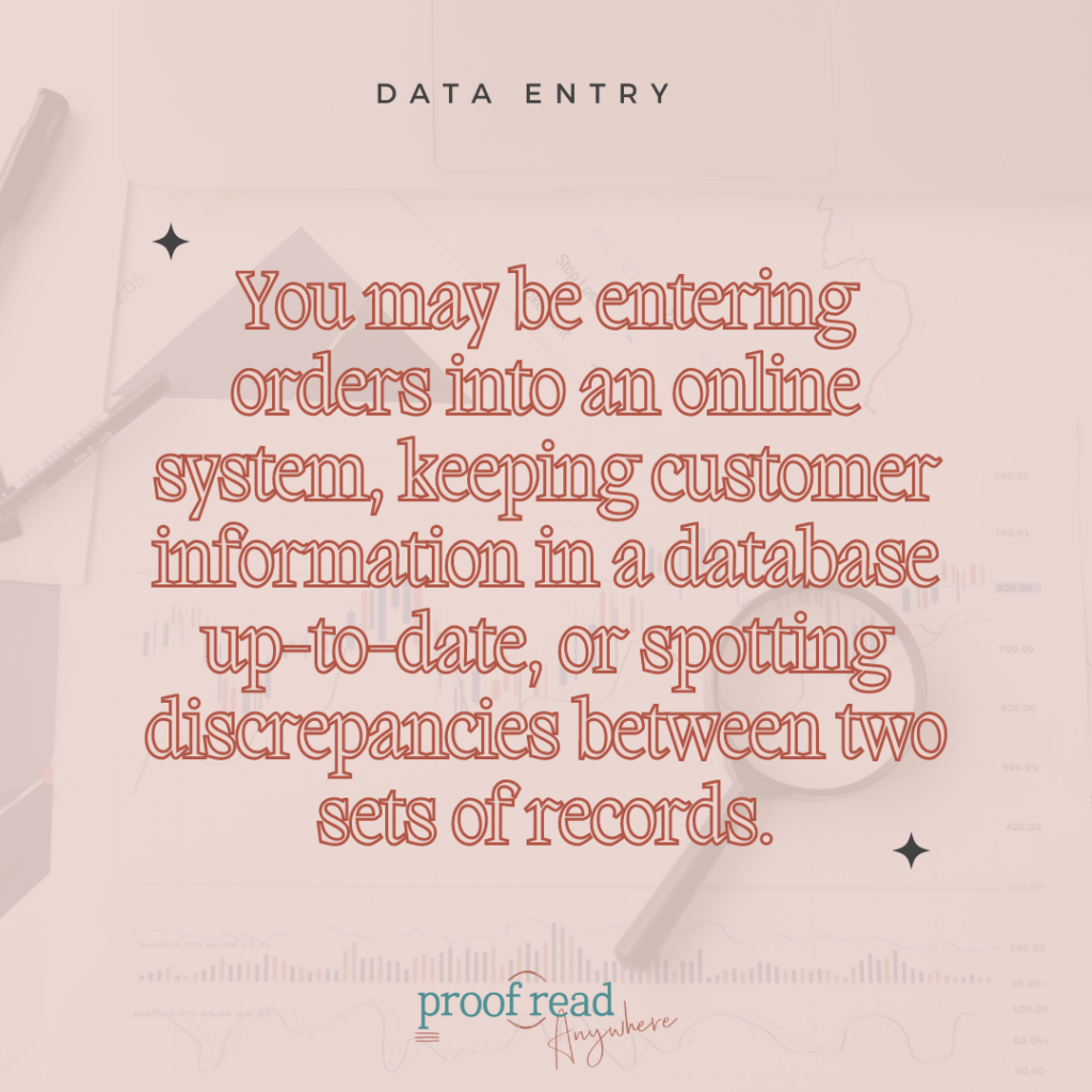 The image describes the side hustle: Data entry