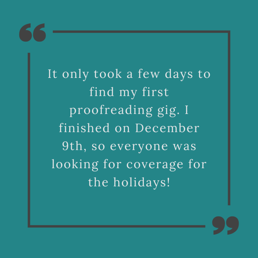 Finding her first proofreading client