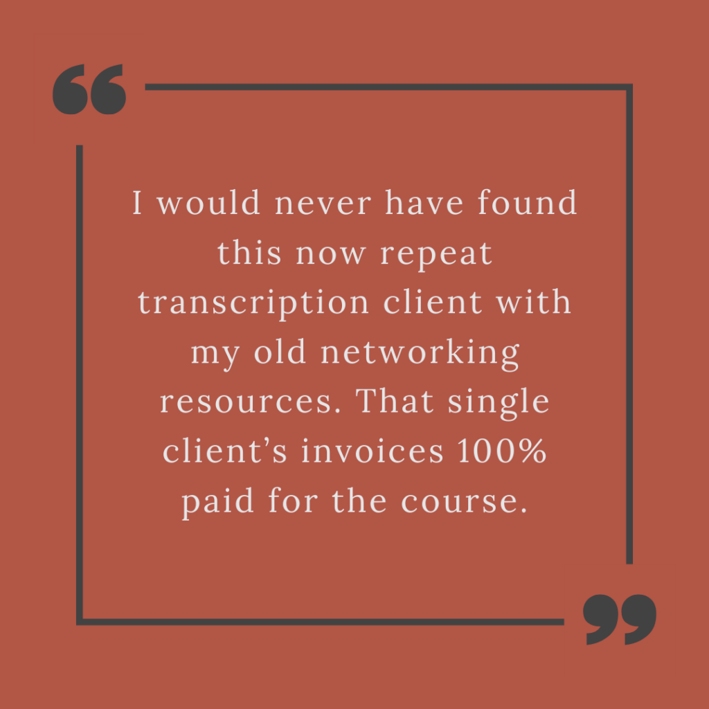 Resources and skills that she learned from Transcript proofreading