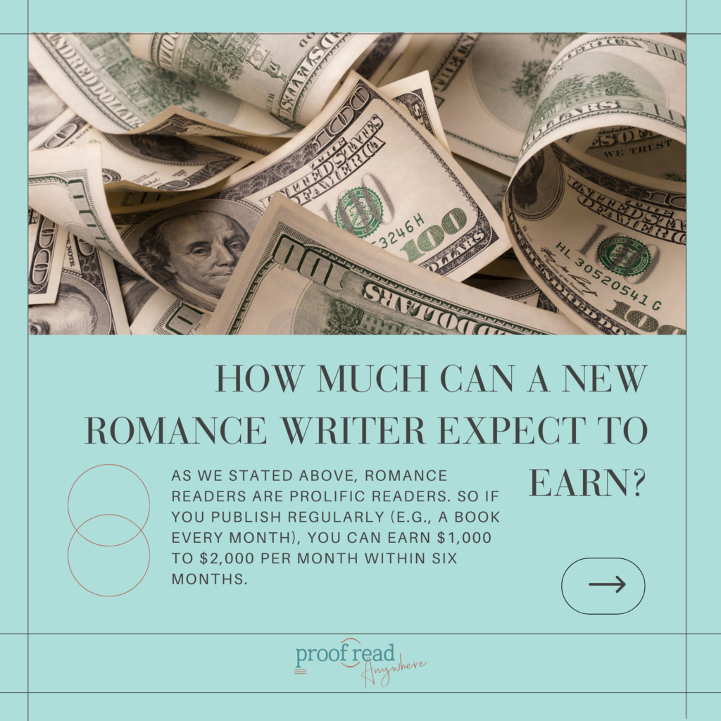 How much can a new romance writer expect to earn? 