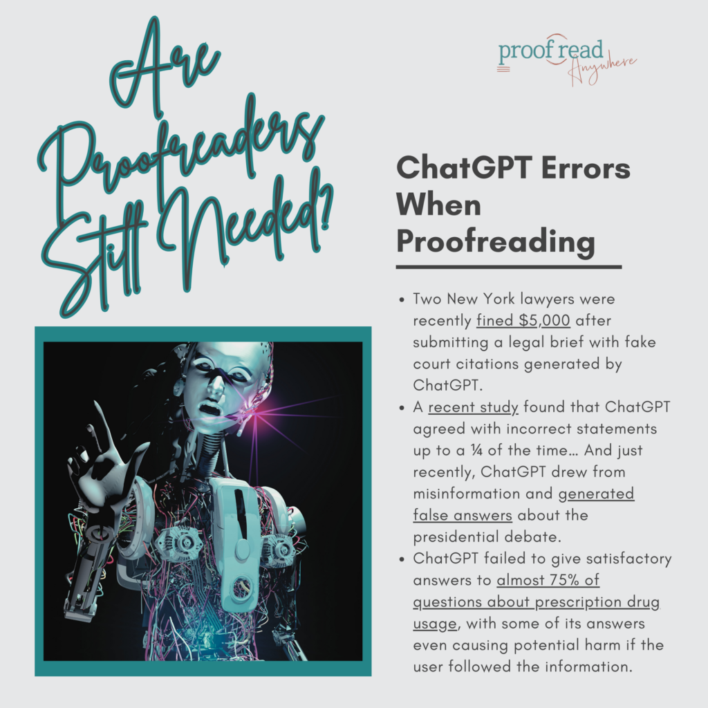 ChatGPT errors while proofreading