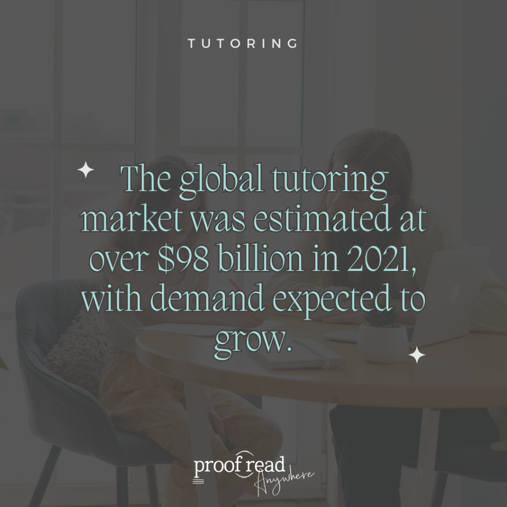 The image describes the side hustle: Tutoring