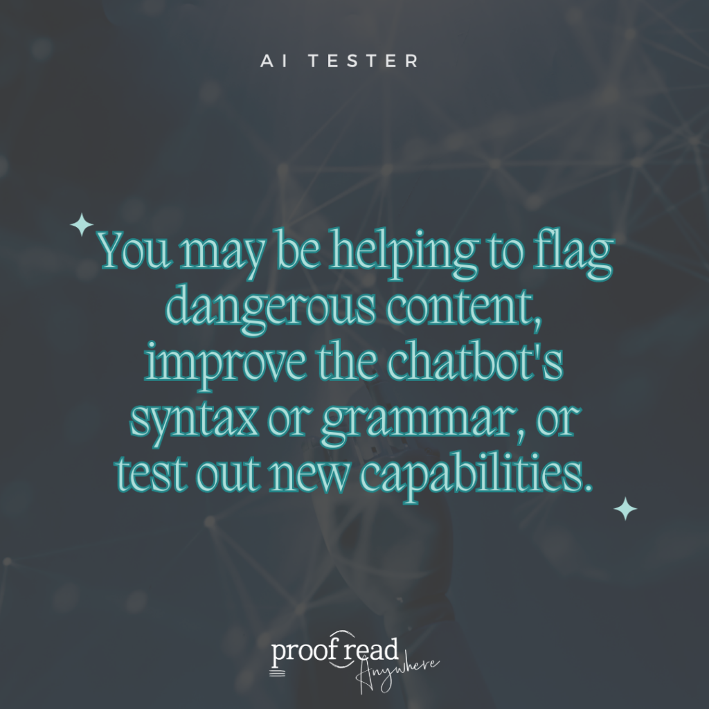 The image describes the side hustle: AI tester