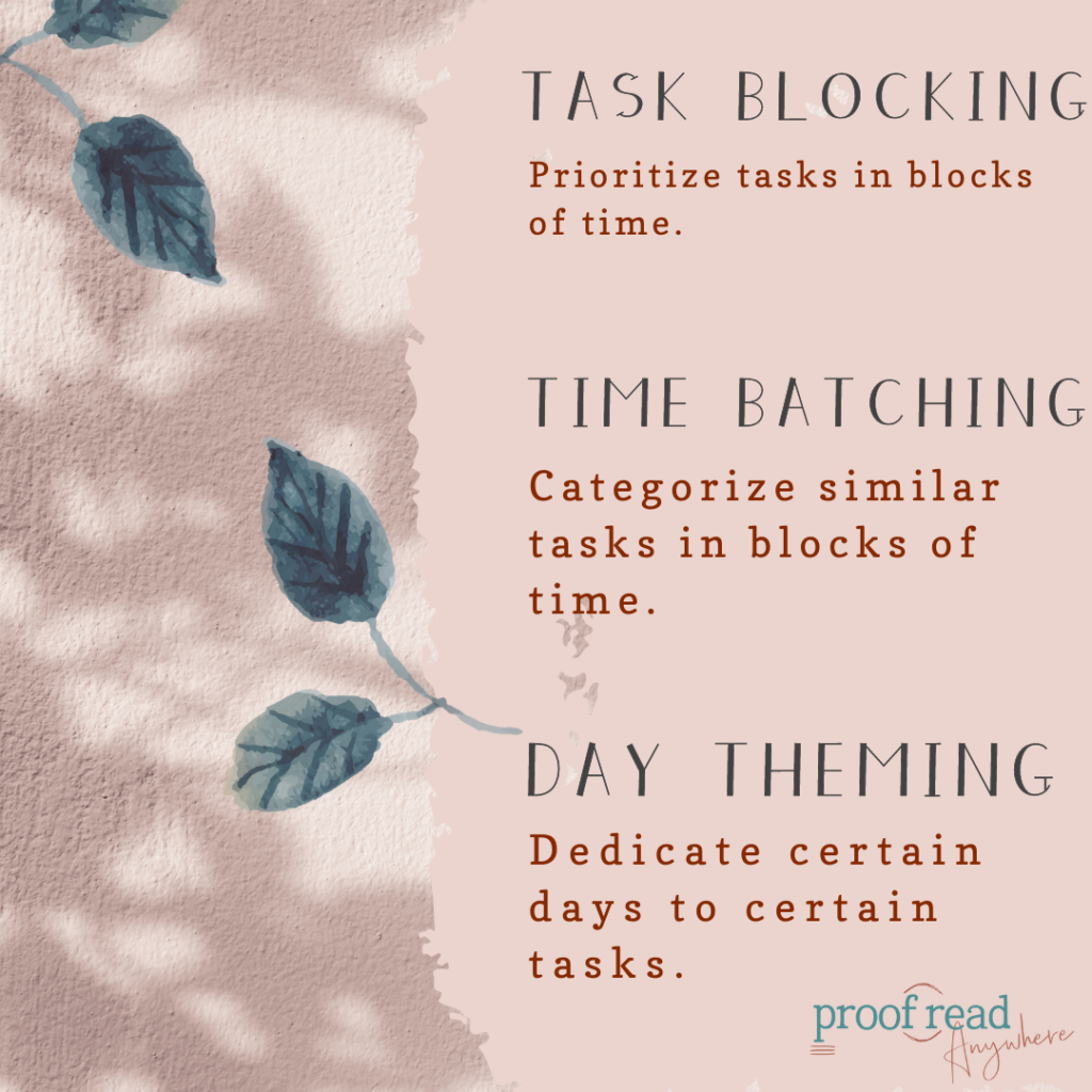 The image explains how to break down large tasks. 